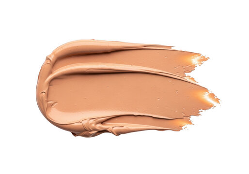 Close-up of peach eyeshadow on brush