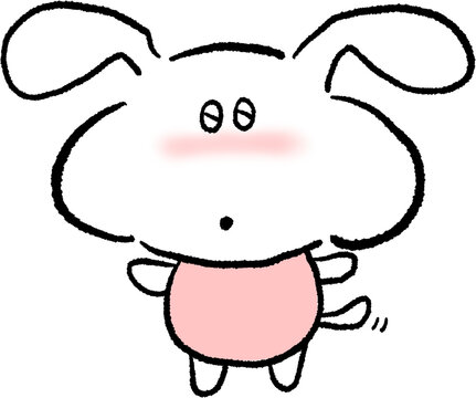 Shy cute derpy dog doodle, funny hand drawn puppy illustration