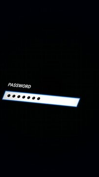 Password entry access denied screen animation for digital security and cyber authentication failure 