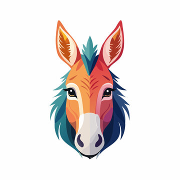 Stylized Donkey Head Illustration