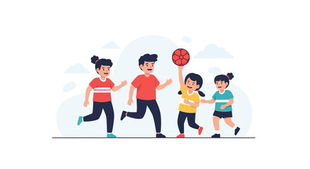 Fototapeta premium People Playing Basketball Together.