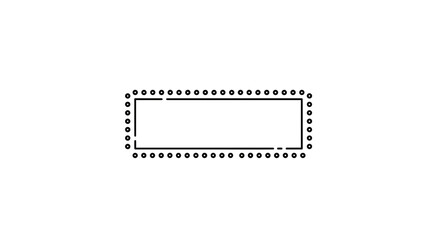 Fototapeta premium Blank label, dotted border, rectangular sticker, vector icon, graphic element