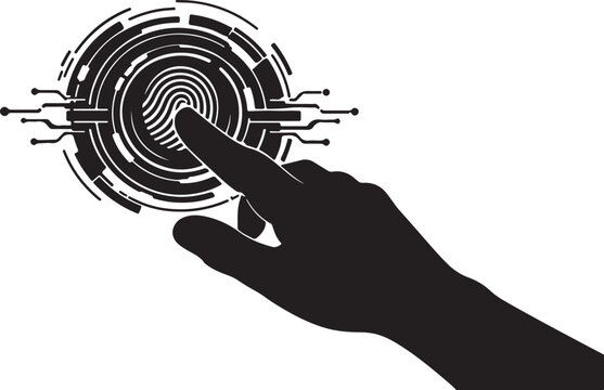 Futuristic Hand Touch Gesture and Virtual Interaction Silhouette for Smart Technology Interface Design