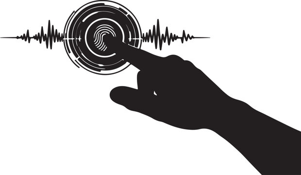 Futuristic Hand Touch Gesture and Virtual Interaction Silhouette for Smart Technology Interface Design