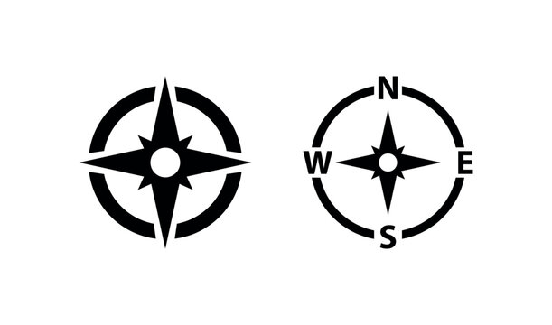 Minimal Compass Icon Vector for Navigation and Wayfinding