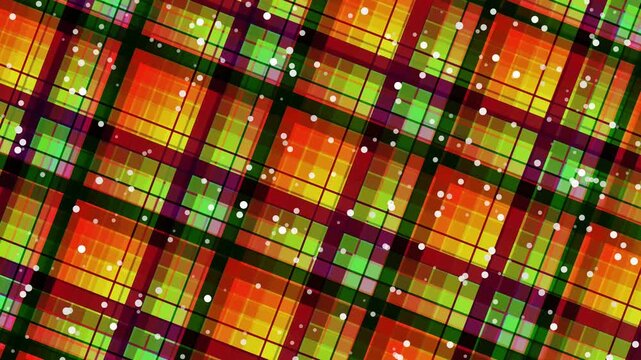 Vibrant plaid pattern with gradient colors and grid design
