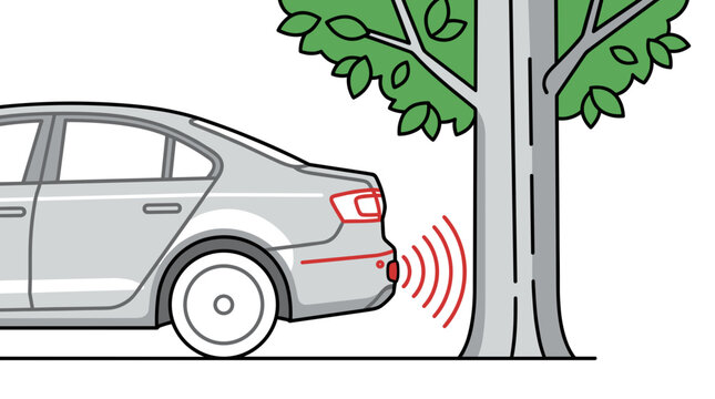 Car Parking Sensor Detecting Tree Safety Assistance Technology