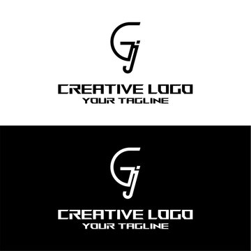 creative letter logo gj design vector