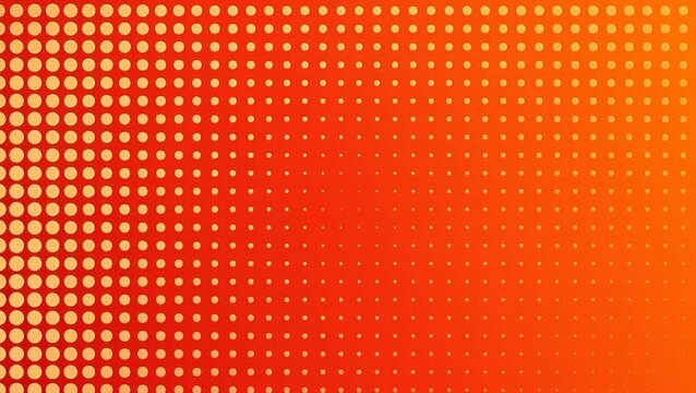 Bright pop art halftone dots background animation with a vibrant red and orange gradient loop. Perfect for retro comic style themes, transition overlays, and dynamic video designs.