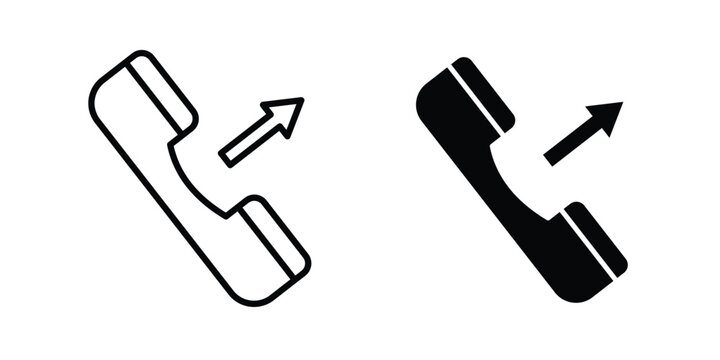 Call outgoing icon. Flat vector illustration in black. EPS 10