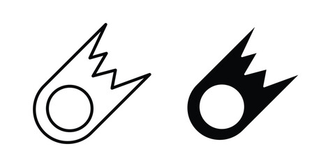 Comet icon. Flat vector illustration in black. EPS 10 © Franklin