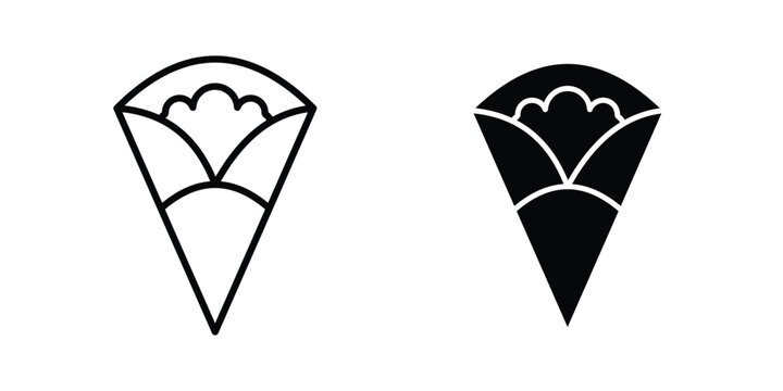 Crepe icon. Flat vector illustration in black. EPS 10