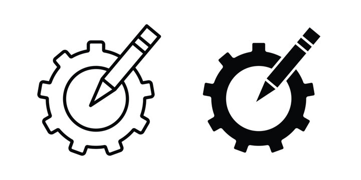 Customization icon. Flat vector illustration in black. EPS 10