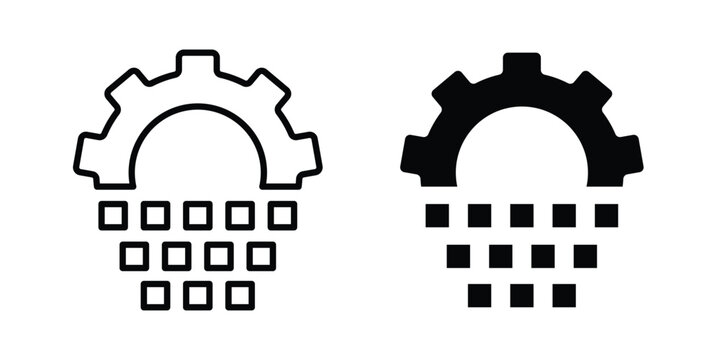 Digital transformation icon. Flat vector illustration in black. EPS 10