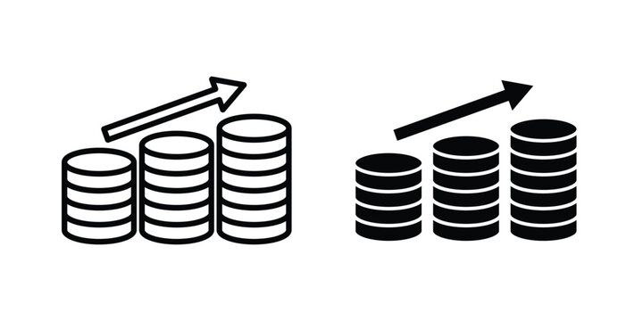 Earning icon. Flat vector illustration in black. EPS 10