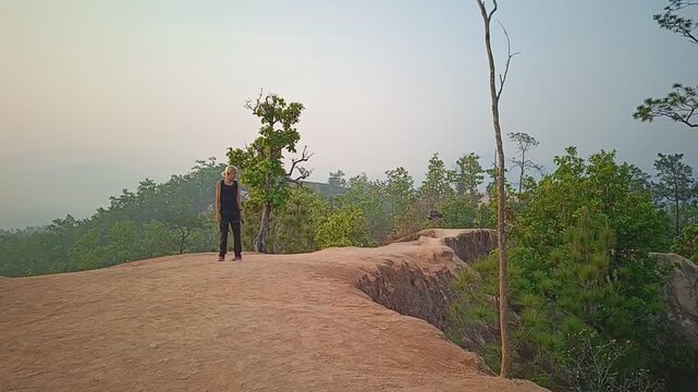 Exploring the Dramatic Cliffs of Pai Canyon in Mae Hong Son, Thailand.