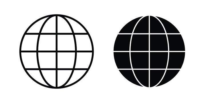 Globe icon. Flat vector illustration in black. EPS 10