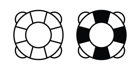 Life buoy icon. Flat vector illustration in black. EPS 10 © Franklin