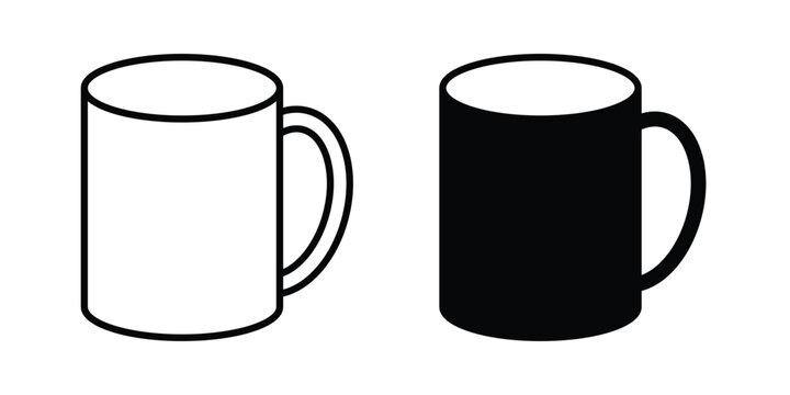 Mug icon. Flat vector illustration in black. EPS 10