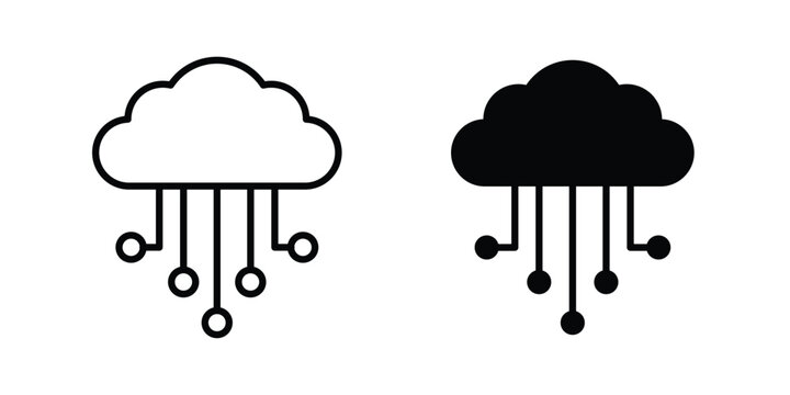 Network cloud icon. Flat vector illustration in black. EPS 10