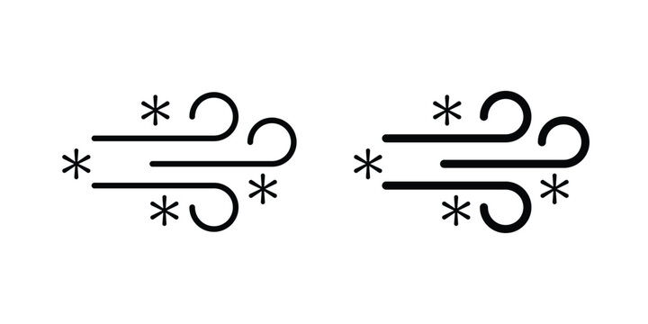 Snow blowing icon. Flat vector illustration in black. EPS 10