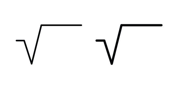 Square root icon. Flat vector illustration in black. EPS 10