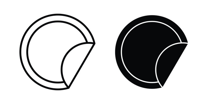 Sticker icon. Flat vector illustration in black. EPS 10