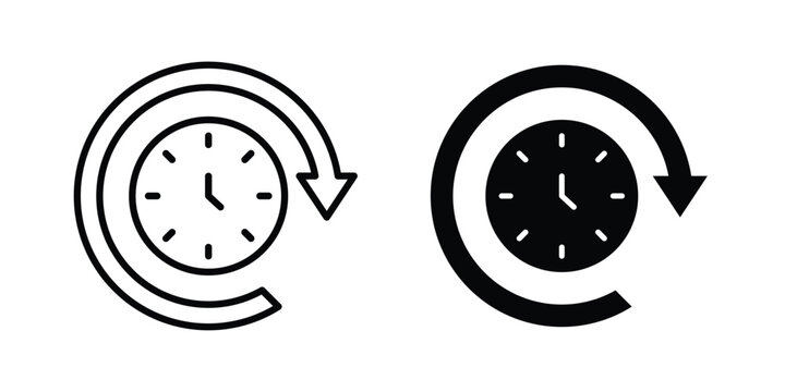 Time forward icon. Flat vector illustration in black. EPS 10