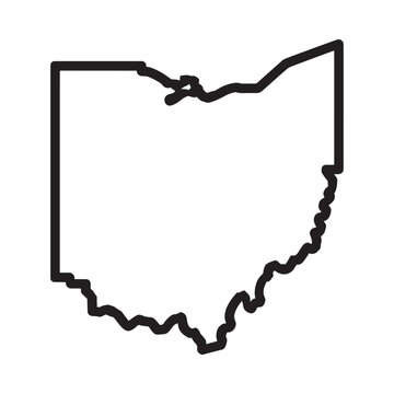 ohio state outline on white background black line drawing