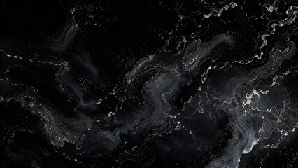 Dark swirling abstract pattern resembling oil on water or a nebula in space creating a dramatic and mysterious background fluid motion ink effect cosmic background galaxy background © MstForida