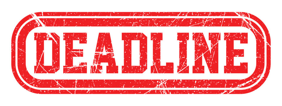 Deadline red square grunge stamp vector