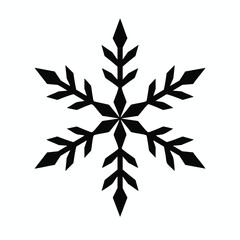 Obraz premium Black snowflake, winter icon, frosty symbol, leafy design