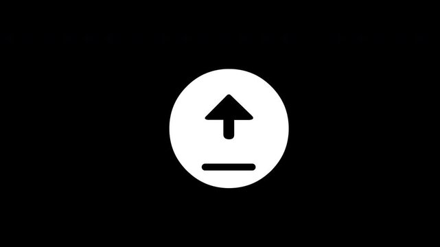 White Upload Arrow Animation on Black Background | Digital Transfer Icon Video