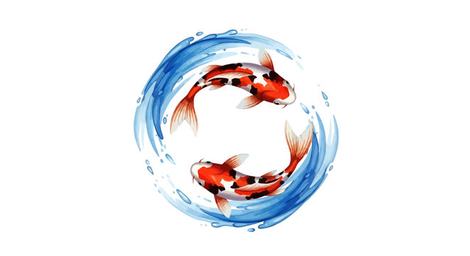 Koi Fish Swimming Circular Motion.