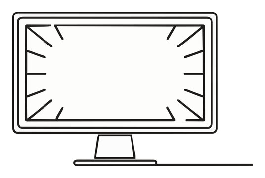 Monitor privacy screen top down line art. Generative AI