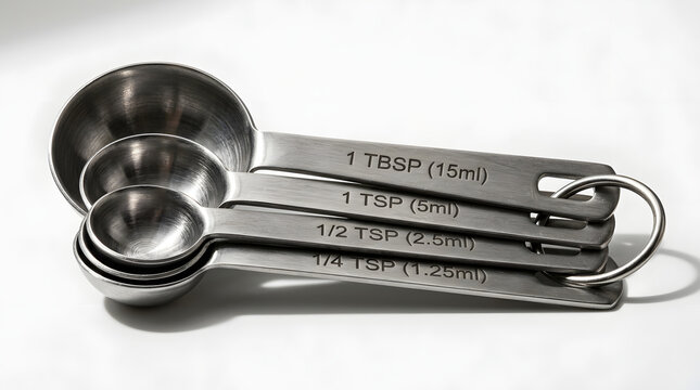 Stainless steel measuring spoons, tablespoon, teaspoon, kitchen utensils, cooking tools