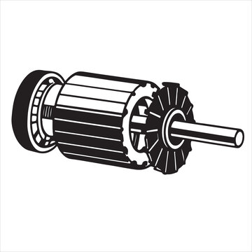 Rotor with Commutator Mechanical Engineering Drawing