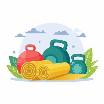 Fitness Equipment Illustration