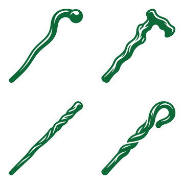 Collection of canes and walking sticks with walking stick fashion accessory mobility aid mobility assistance handicapped disability rehabilitation accessory trekking equipment ornamental