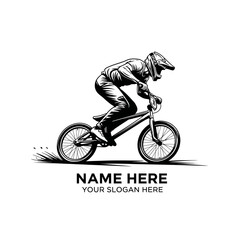 Fototapeta premium Bmx rider in full gear racing on dirt track