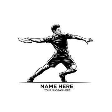 Ultimate frisbee player throwing disc in athletic pose