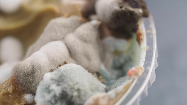 Mold grows on food in container after storage for days