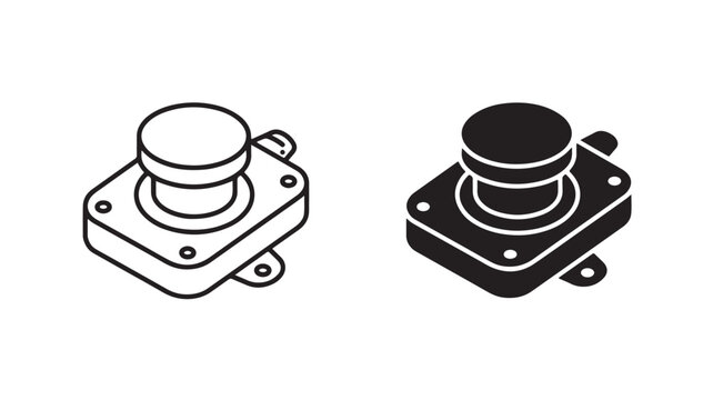 Industrial Control Knobs Isolated on White For Manufacturing Technology Concepts