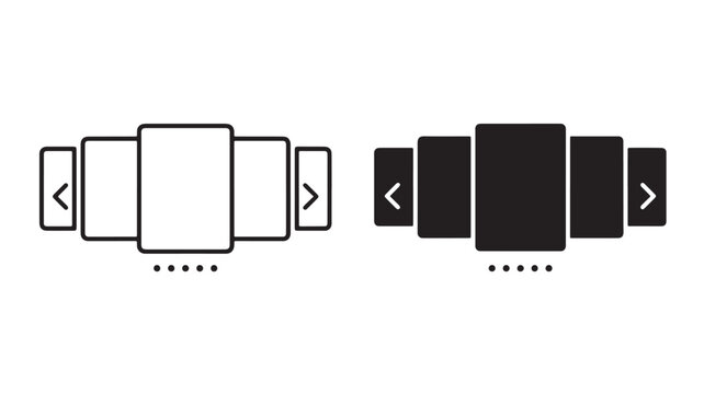 Smartphone Screens With Navigation Arrows On White And Dark Backgrounds For Mobile App Design