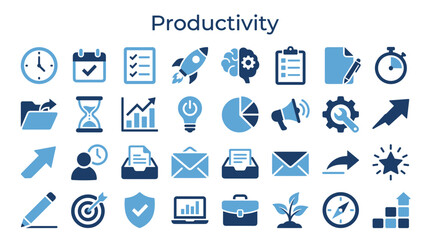 Fototapeta premium Market Expansion Icons Set Business Growth Strategy Development and Global Reach Concepts