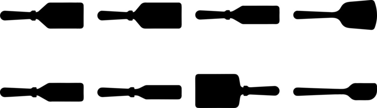 Kitchen Spatula and Cooking Turner Silhouette Icon Set with Food Flipper Tools for Restaurant Bakery and Culinary Preparation Graphic Designs