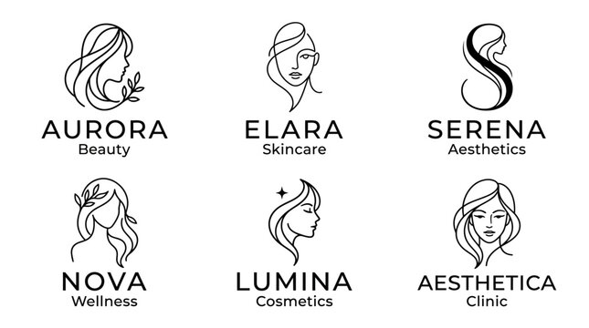 Beauty Clinic Logos With Faces.