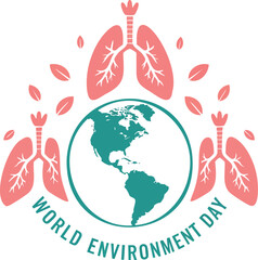 Obraz premium World Environment Day typography with planet earth globe vector
