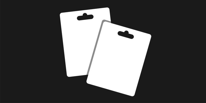 Blank Hanging Packaging Card Mockup Set on Dark Background for Branding, Retail Display, Product Presentation and Ecommerce Design