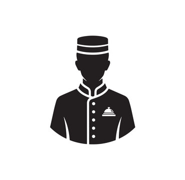 Bellhop uniform icon with business travel business trip hospitality concierge reception attendant employee uniformed porterage